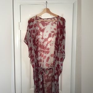 Tie front kimono